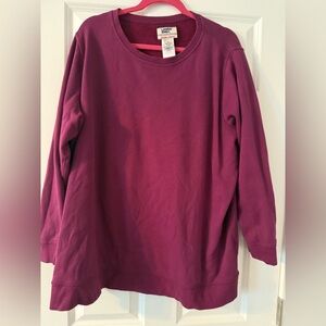 Lands' End | Magenta Plus Size Long Sleeve Pullover Sweatshirt | Size 2X